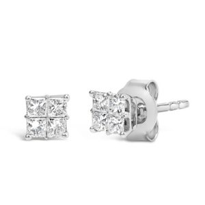 10kt White Gold Diamond Composite Stud Earring (1/4 cttw, H-I Color, I1-I2 Clarity)