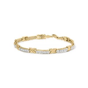 10kt Yellow Gold 1/2 Cttw Diamond X-Link 7" Bracelet (I-J Color, I1-I2 Clarity)