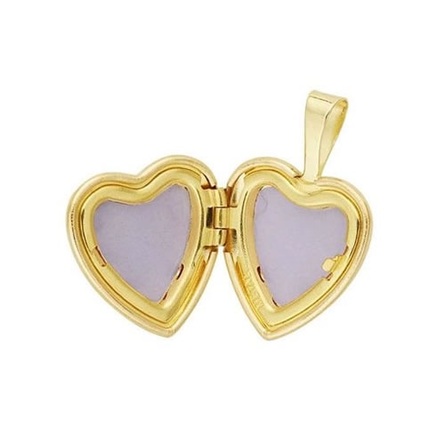 14KT Yellow Gold Diamond Heart Locket Pendant - Image 2