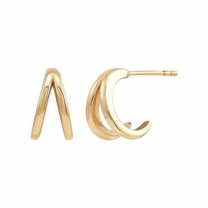 14KT Yellow Gold Double C-Hoop Earrings