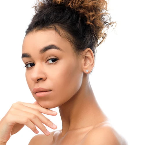 4kt Yellow Gold 1/5 Cttw Princess-Cut Diamond Petite Classic Square Stud Earrings (I-J Color, I3 Clarity) - Image 3